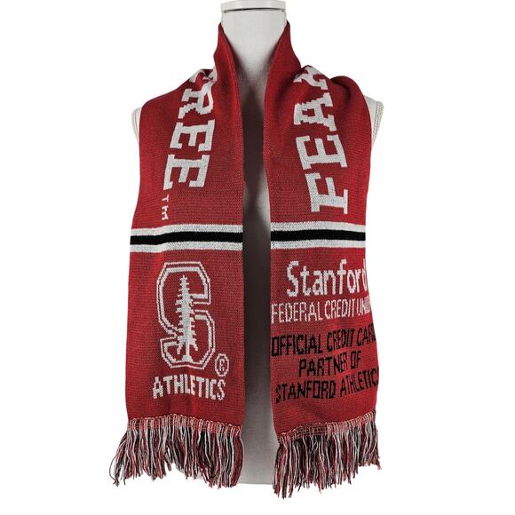 STANFORD UNIVERSITY ATHLETICS "FEAR THE TREE" RED KNIT SCARF – 2022 SFCU PARTNER - Picture 1 of 7
